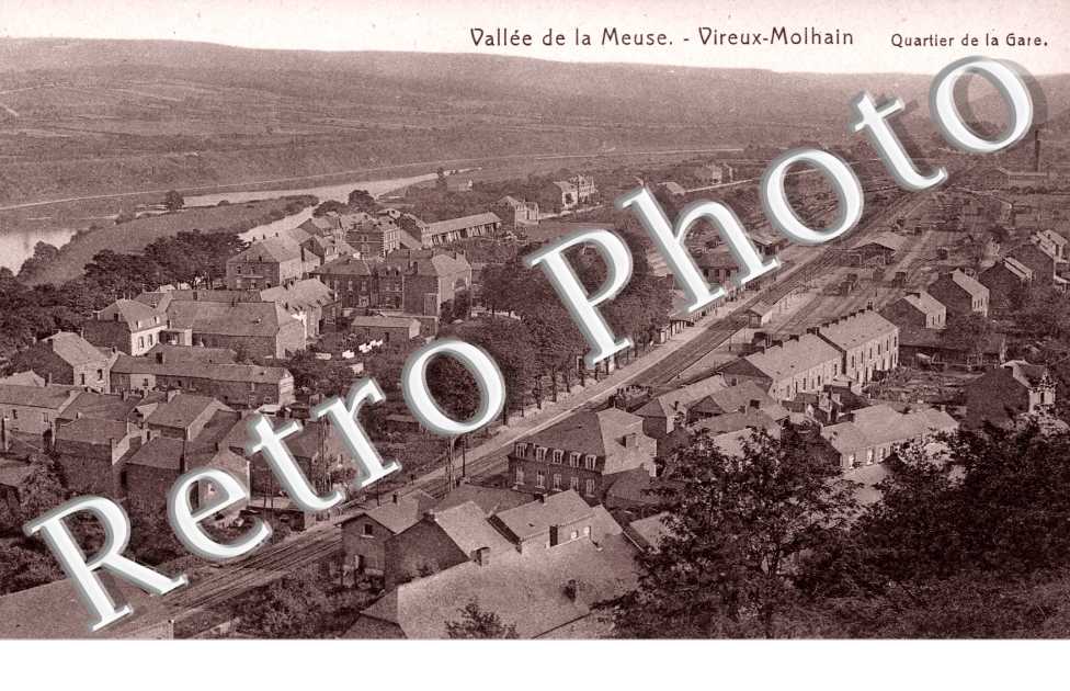 vue sur le Chemin de Fer, la Route Nationale et la Meuse
