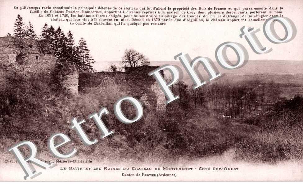 le ravin et les ruines de l'ancien chateau-fort
