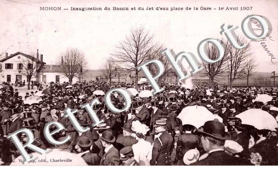 Inauguration du Bassin et du Jet d'eau Place de la Gare, 1er Avril 1907