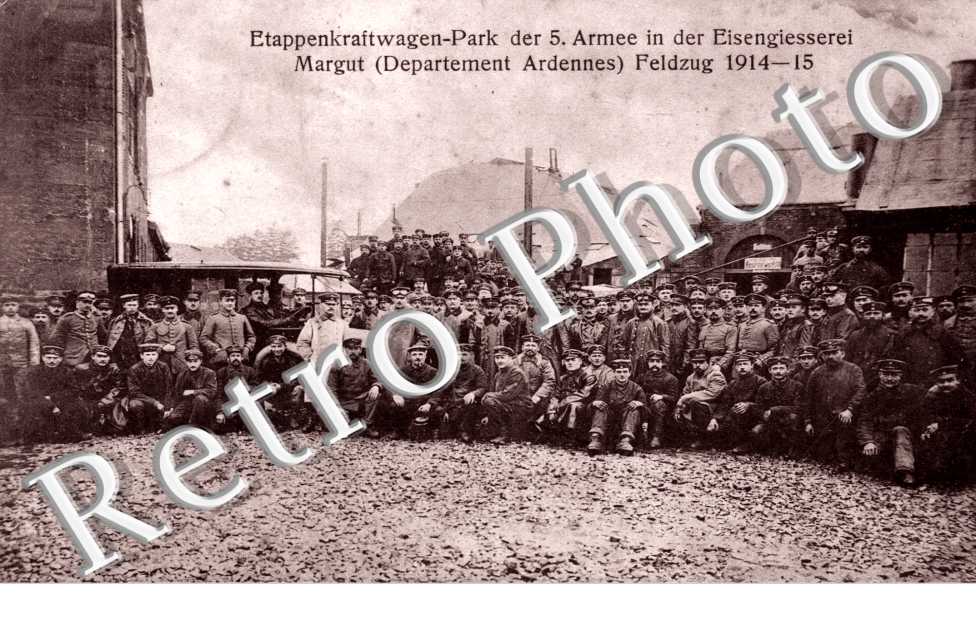 aftwagen-park der 5. armee in der eisengiesserei  1914-15 CARTE RARE