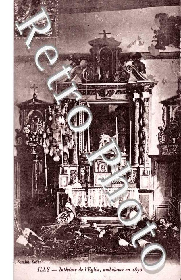 interieur de l'eglise, ambulance en 1870