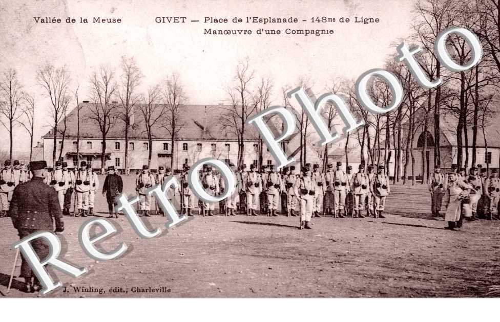 place de l'esplanade, manoeuvre d'une compagnie, 148e de ligne