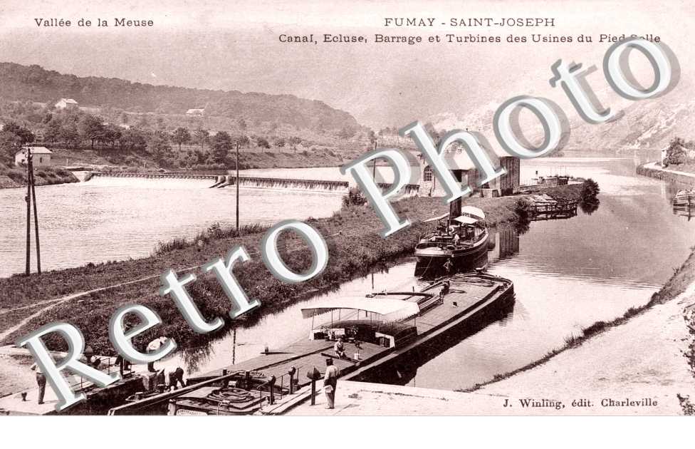 canal, ecluse et turbines des usines du Pied-Selle