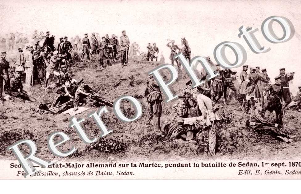Sedan, l'Etat-Major allemand sur la Marfee, pendant la bataille de Sedan, 1er septembre 1870