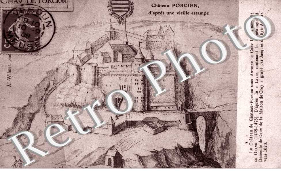 chateau porcien d'apres une vieille estampe