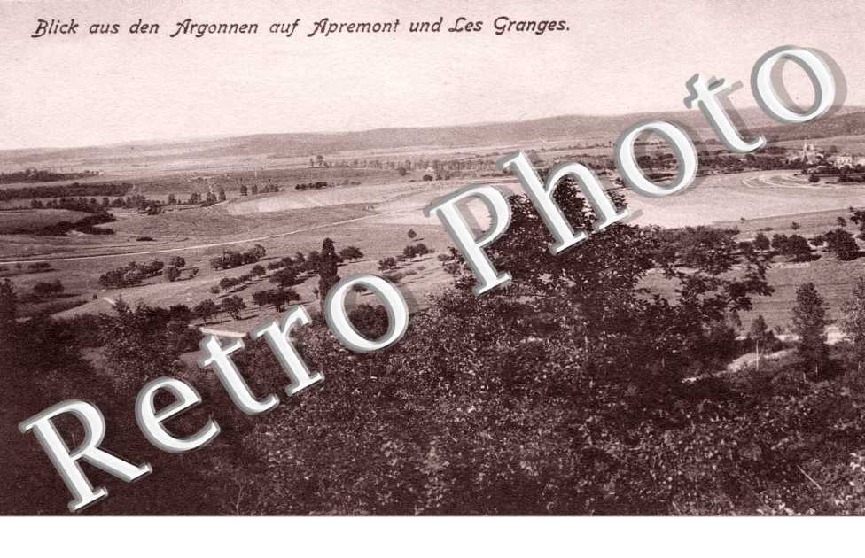 Blick aus den Argonnen auf Apremont und Les Granges