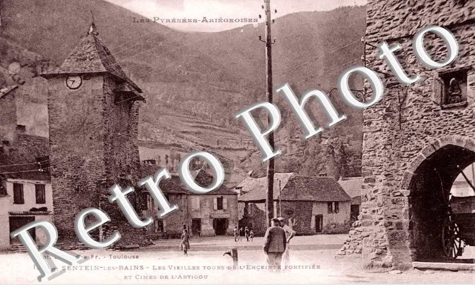 les vieilles tours de l'enceinte fortifiee et cimes de l'Artigou
