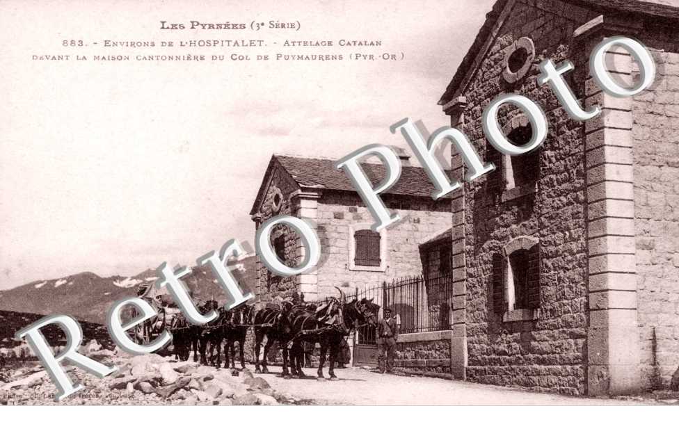 Attelage Catalan devant la maison cantonniere du Col de Puymaurens