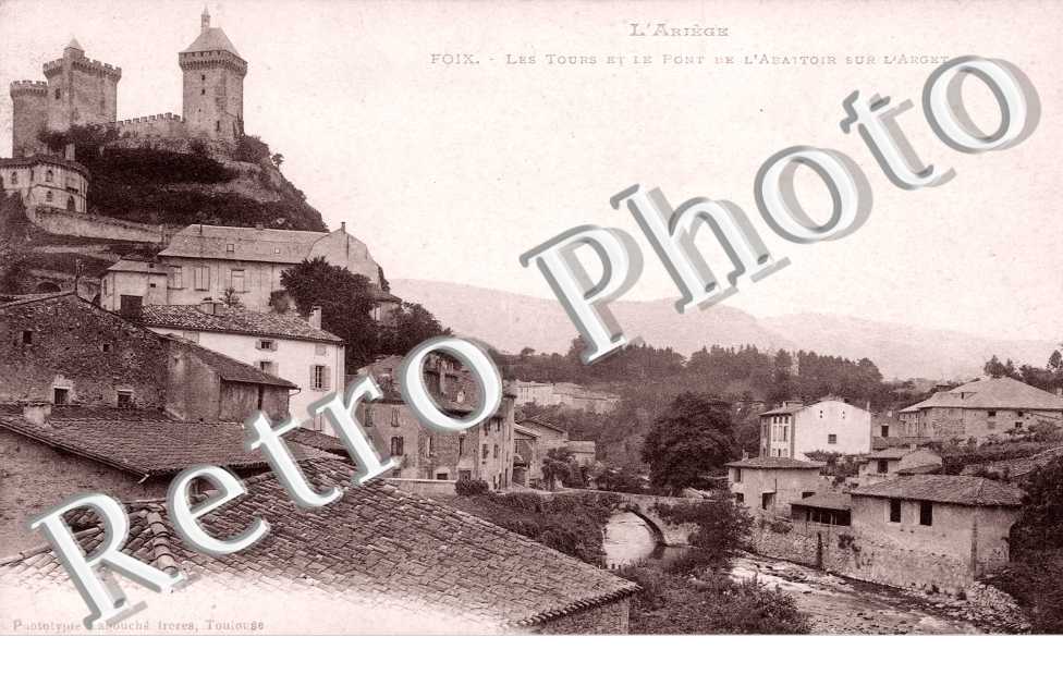 les tours et le pont de l'abattoir sur l'Arget