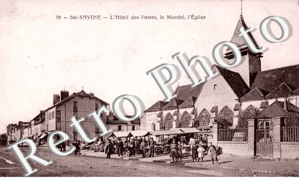 L'Hotel des Postes, le Marche, l'Eglise