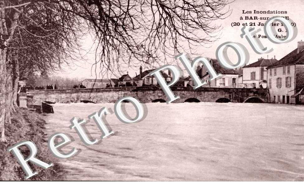 le pont d'Aube  Les Inondations (20 et 21 janvier 1910)