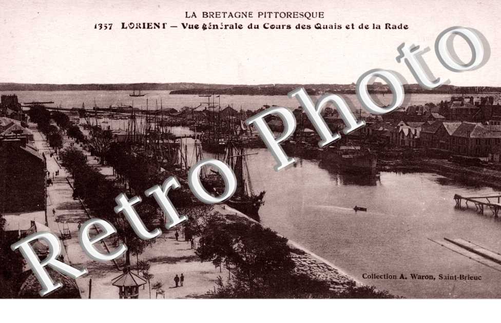 Vue generale du cours des quais et de la rade