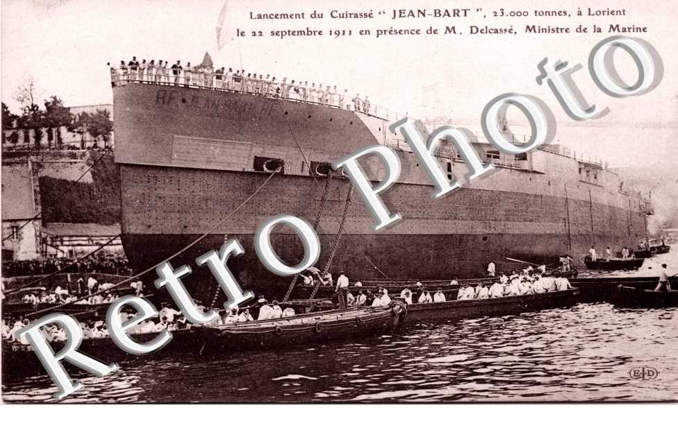 Lancement du cuirasse Jean Bart le 22 septembre 1911 en presence de M. Delcasse Ministre de la Defense