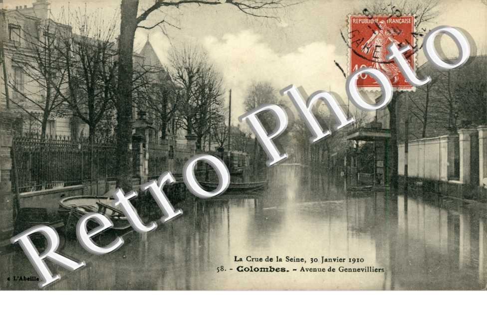 Crue de la Seine 1910, Avenue de Gennevilliers