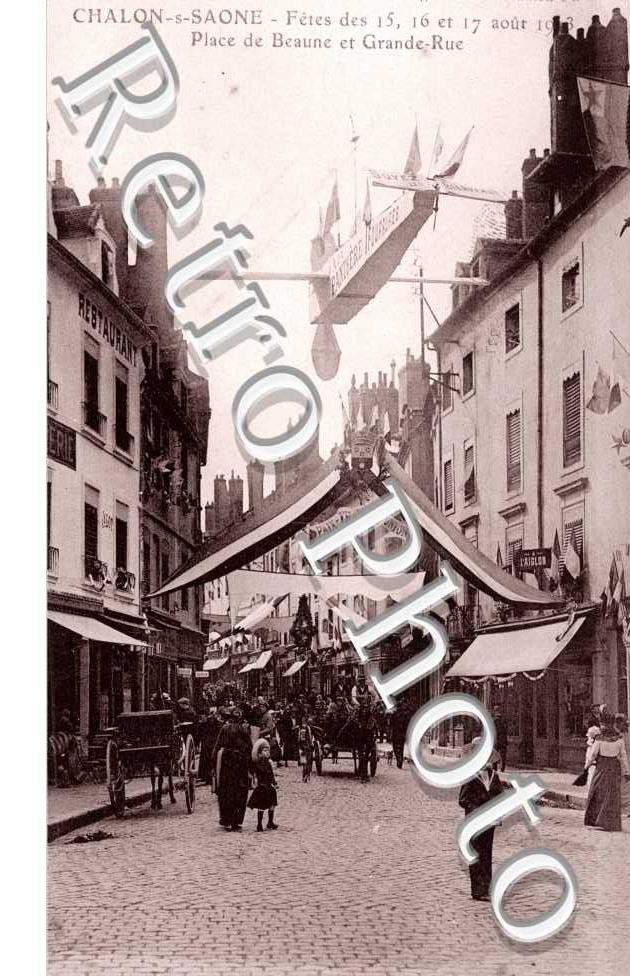 Fête 15 août 1913 - Place de Beaune et Grande Rue