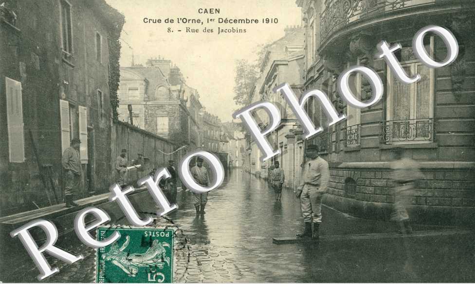 Rue des Jacobins Crue de l'Orne, 1er decembre 1910,