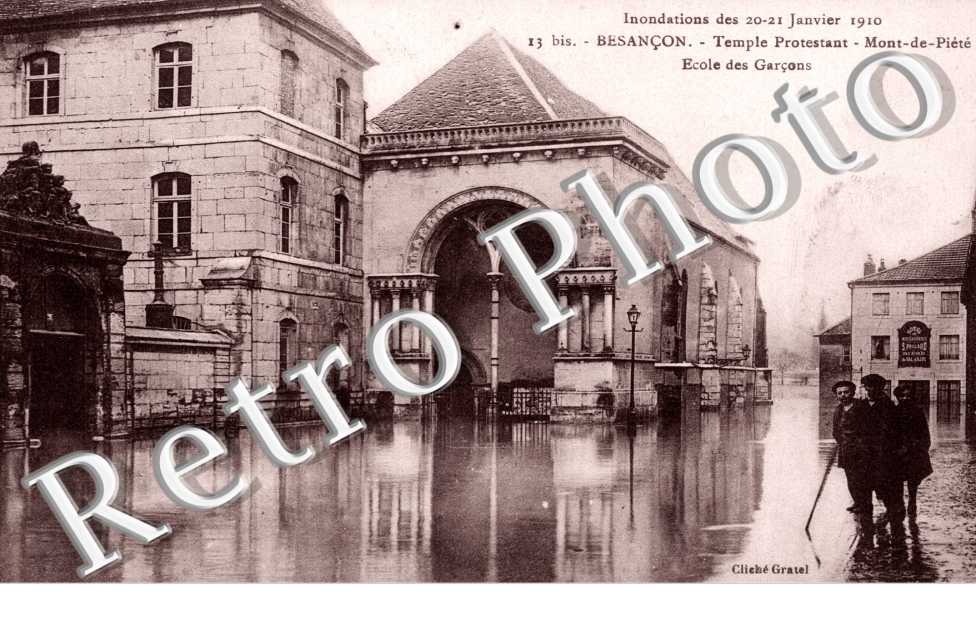 Temple  Protestant Mont de Piete  Ecole des garcons Inondations  20-21 janvier 1910