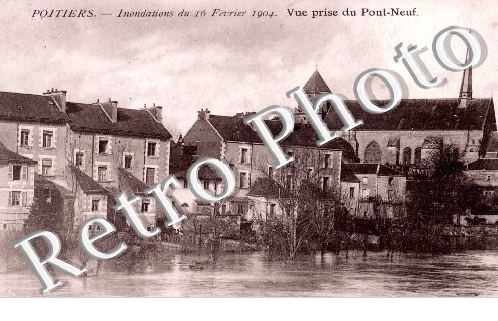 Inondations du 16 fevrier 1904, vue prise du Pont Neuf