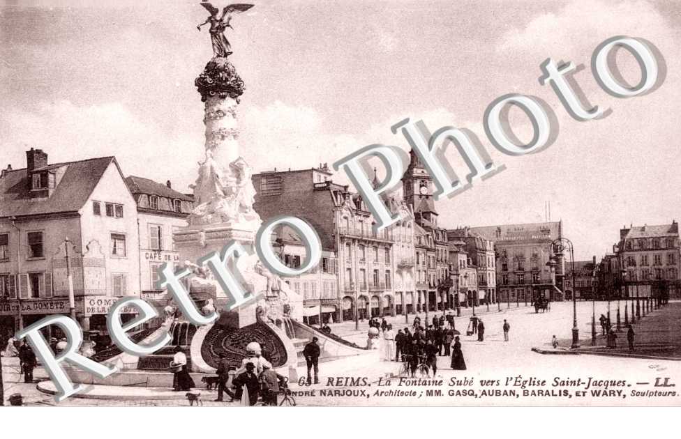 la place Drouet-d' Erlon et la fontaine Sube