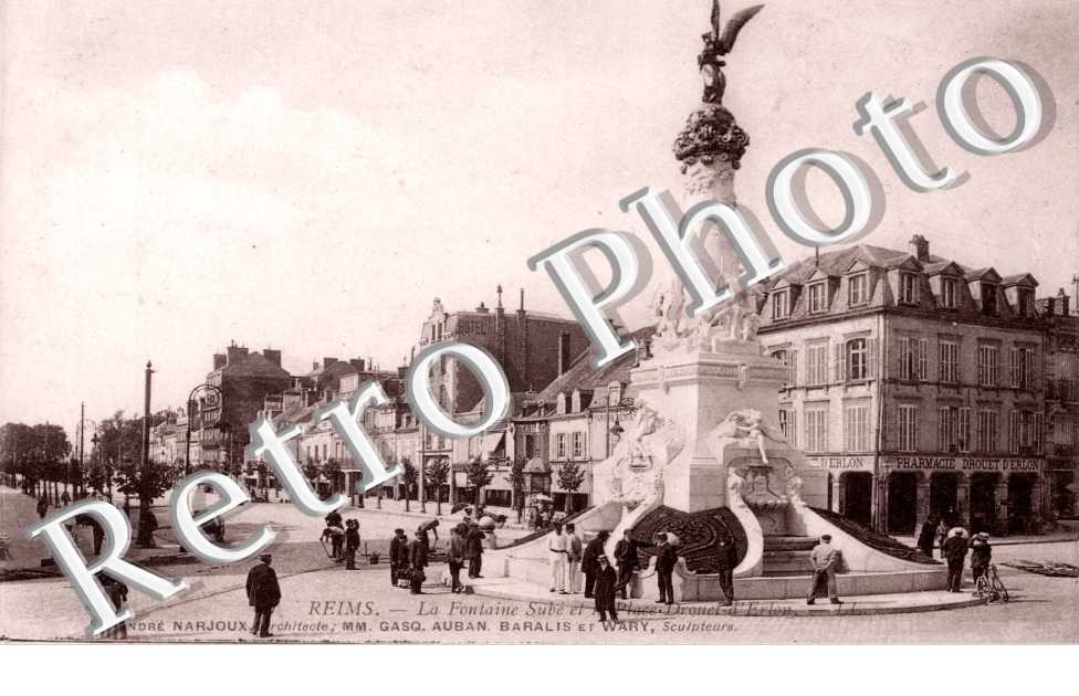 la place Drouet-d' Erlon et la fontaine Sube