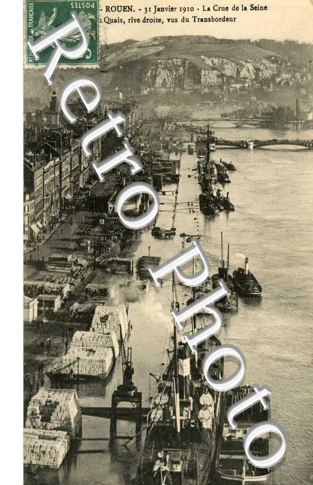 La crue de la Seine - Rive droite - les quais