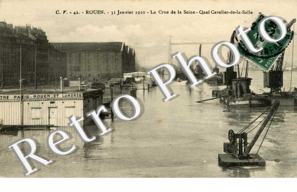 31 janvier 1910 - la crue de la Seine - le Quai cavelier de la Salle