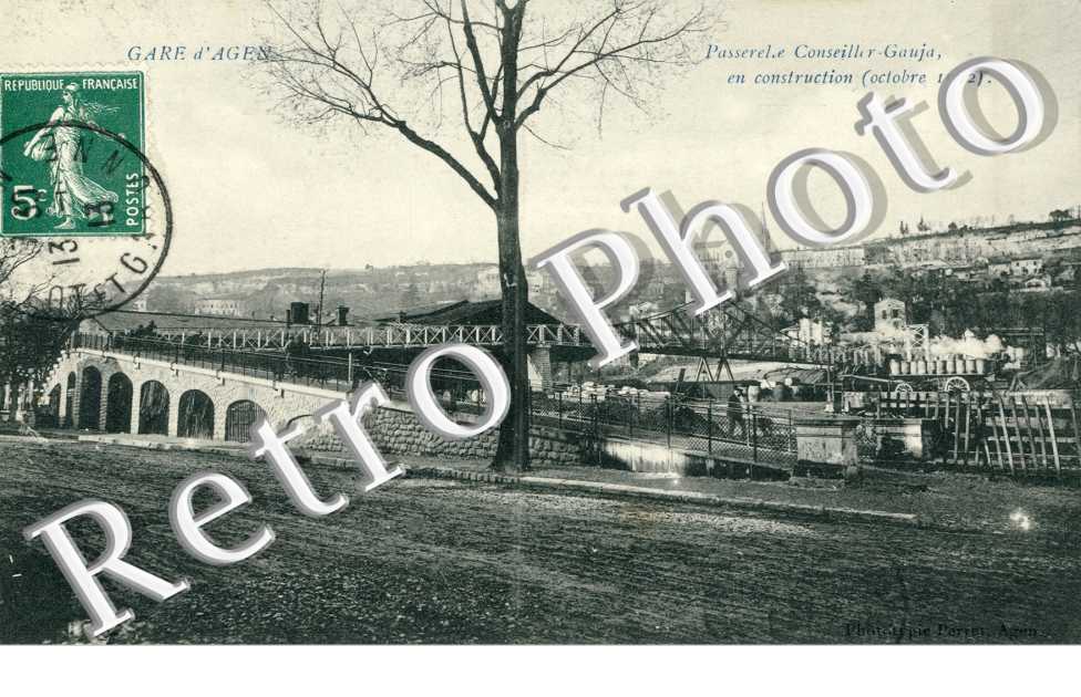 Passerelle Conseiller-Gauja en construction octobre 1912