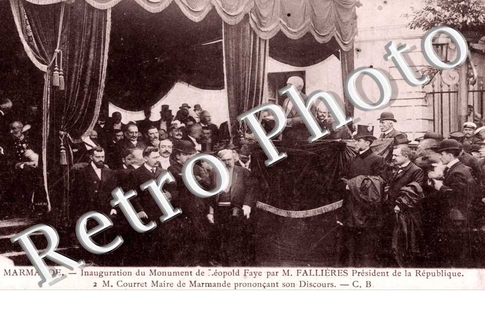 Inauguration du Monument de Leopold Faye par Monsieur Fallieres President de la Republique