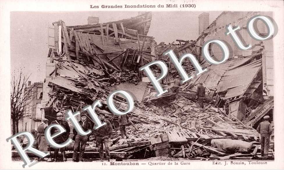 quartier de la gare les grandes inondations du midi (1930) 