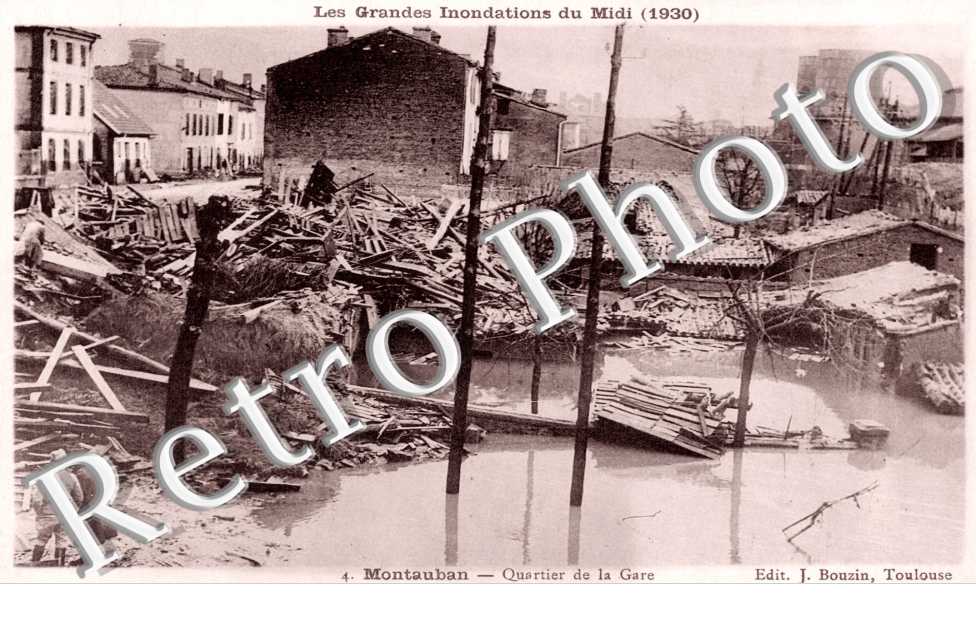 quartier de la gare les grandes inondations du midi (1930) 