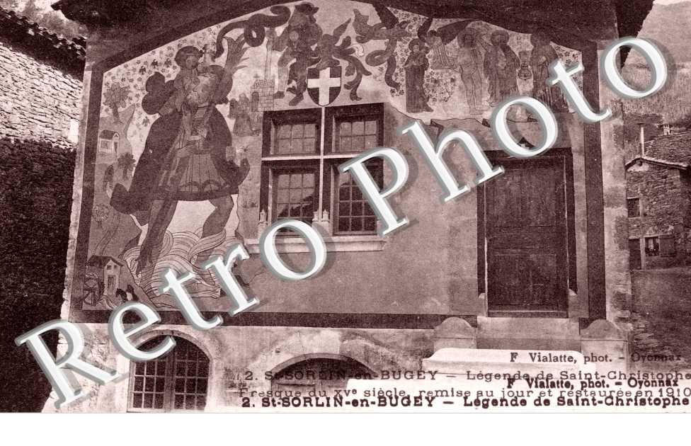 Legende de Saint Christophe - fresque du XVe siecle restauree en 1910