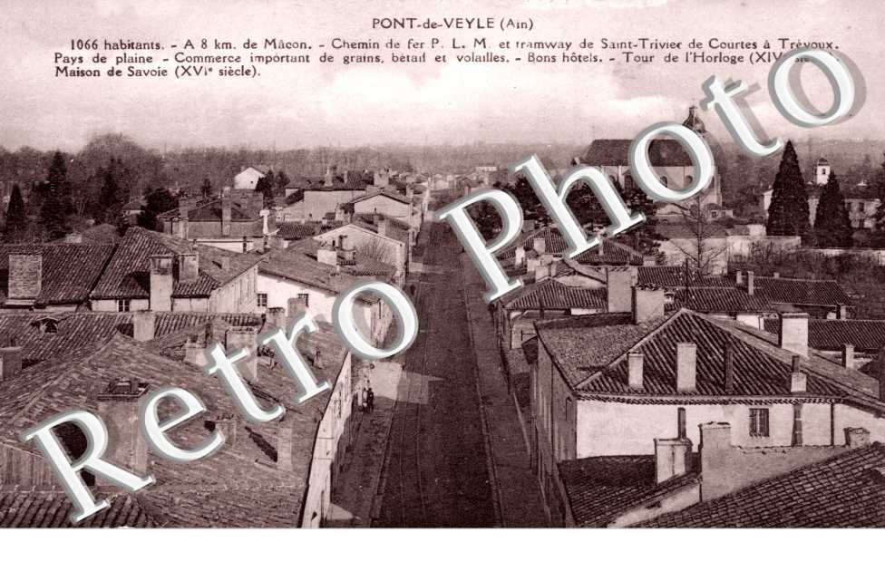 Chemin de Fer P.L.M, et Tramway de Saint-Trivier, Tour de l'Horloge et Maison de Savoie