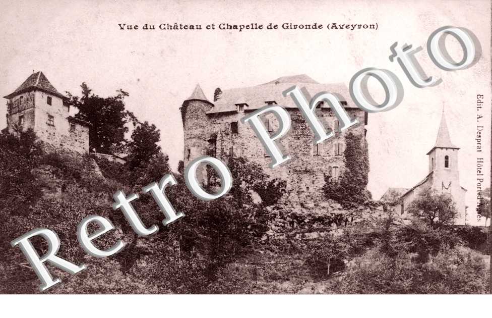 Vue du chateau et chapelle de Gironde