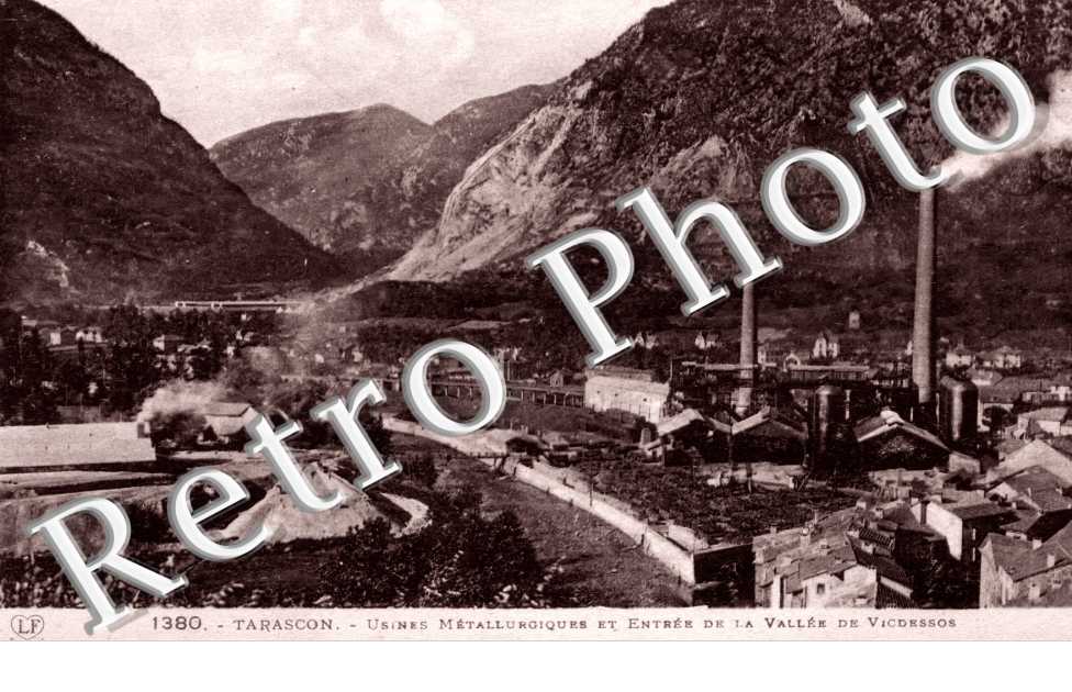 usines metallurgiques et entree de la vallee de vicdessos