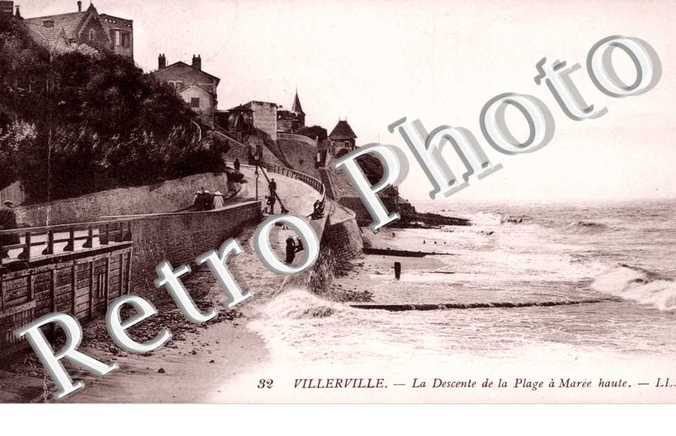 la descente de la plage a maree haute
