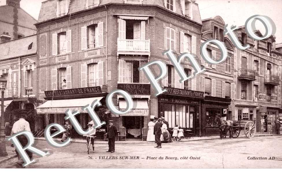 Villers-sur-Mer, Place du Bourg, cote ouest Hotel Cafe Restuarant de France