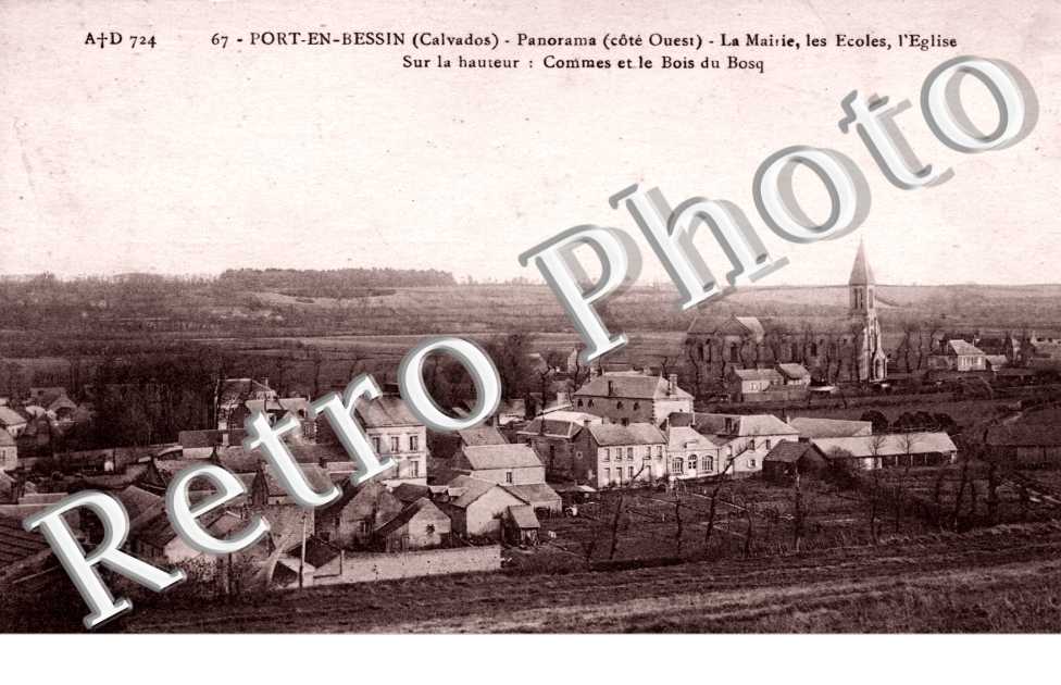Panorama, La Mairie, les Ecoles, l'Eglise