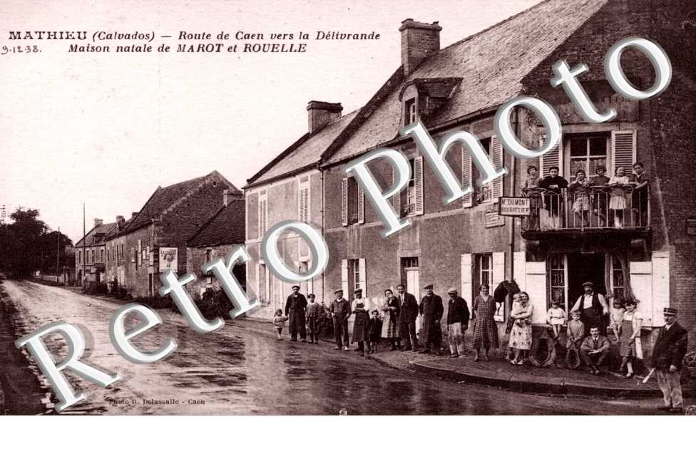 route de Caen vers la Delivrande, maison natale de Marot et Rouelle