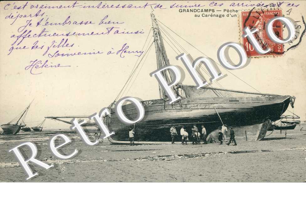 au carenage d'un bateau de peche