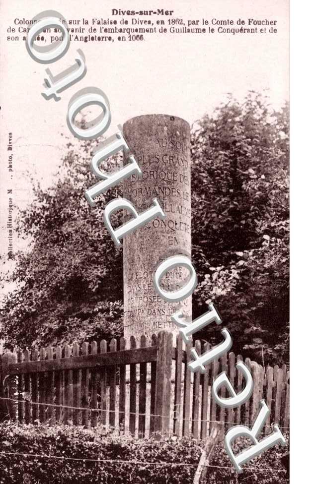 Colonne erigee sur la falaise de Dives