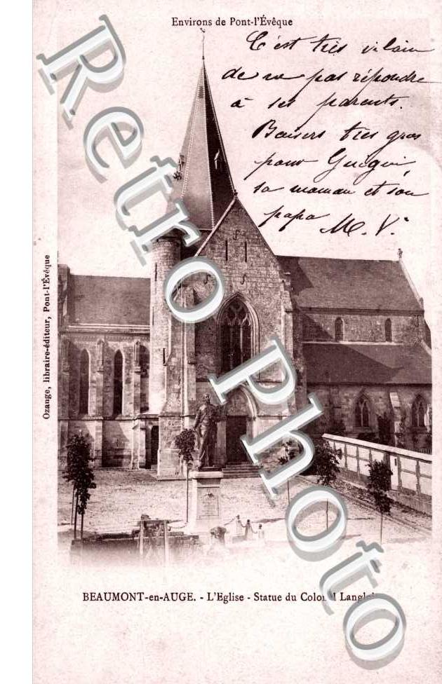 l'eglise, statue du colonel Langlois