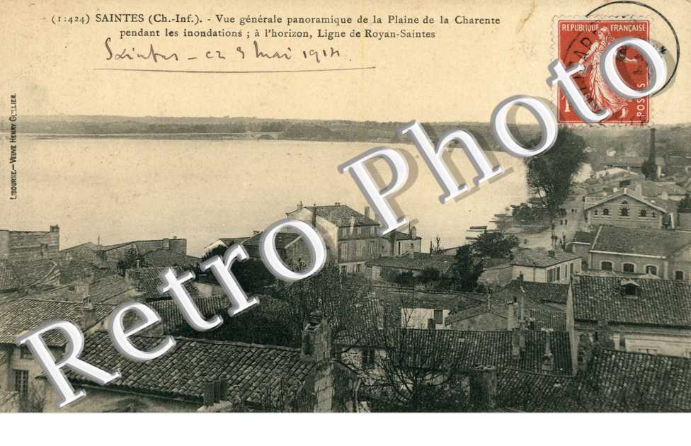 Vue Generale Panoramique de la Plaine de la Charente pendant les Inondations, Ligue de Royan-Saintes