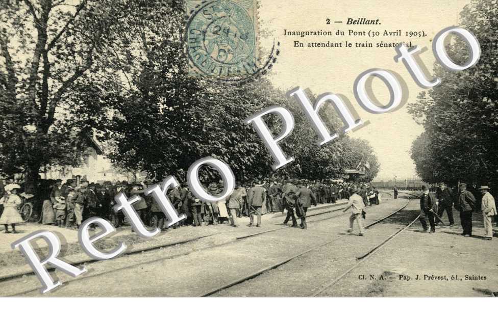 BEILLANT  -  inauguration du pont (30 avril 1905) En attendant le train senatorial