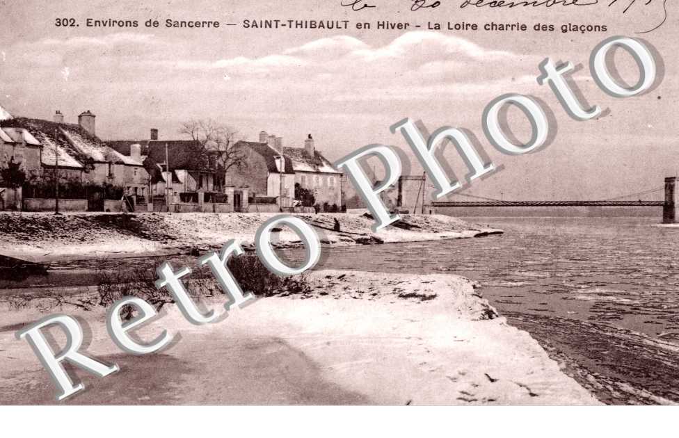 Saint Thibault en Hiver, la Loire charrie des glacons