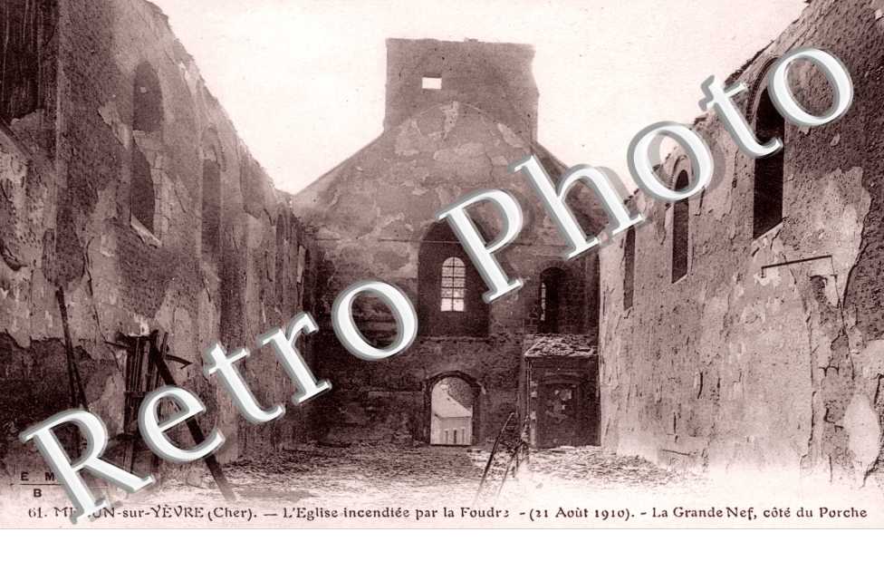 l'eglise Incendiee par la Foudre le 21 aout 1910