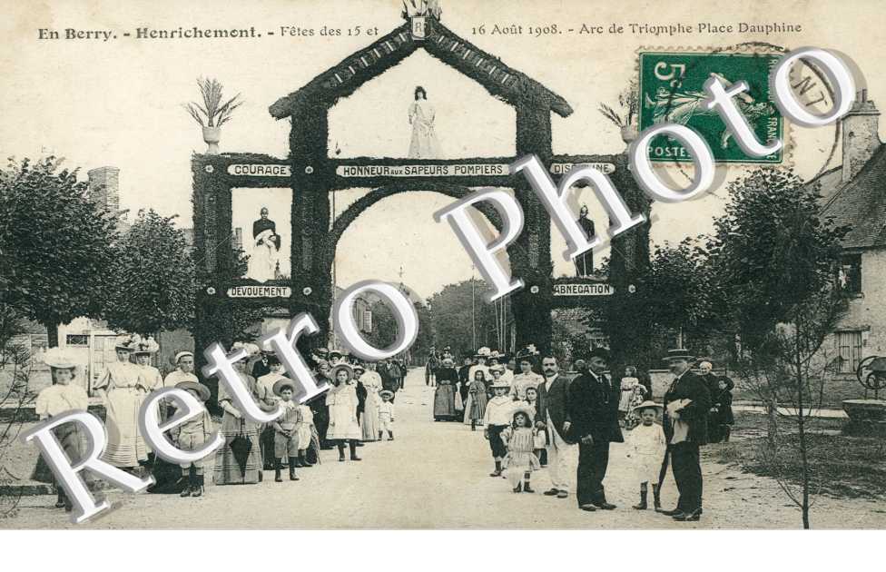 fetes des 15 et 16 aout 1908 arc de triomphe place dauphine