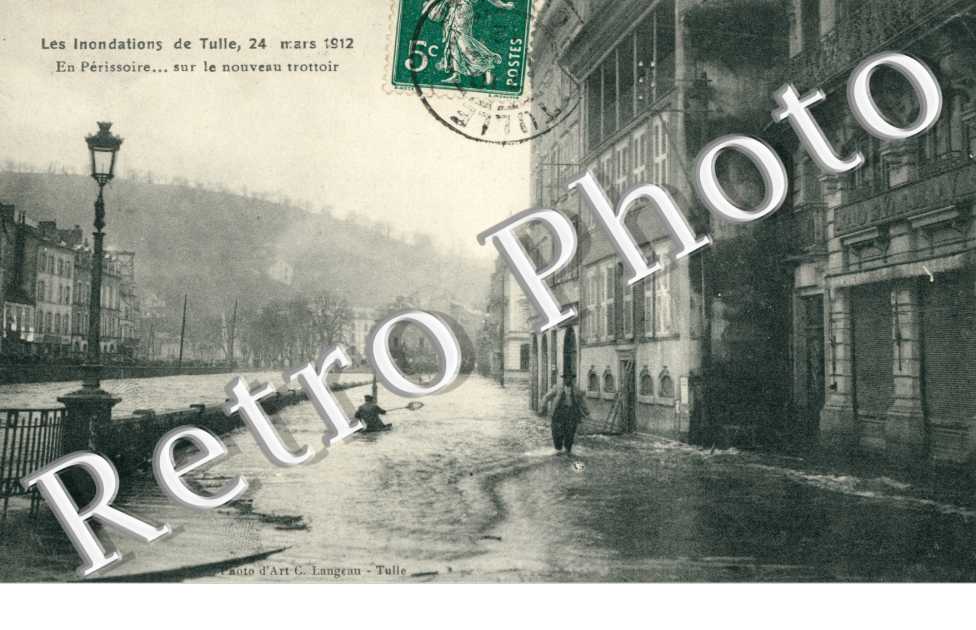 le nouveau trottoir les Inondations de Tulle, 24 mars 1912