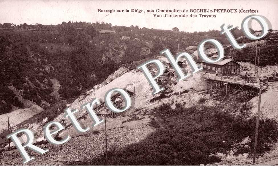 barrage sur la Diege aux chaumettes vue d'ensemble des travaux