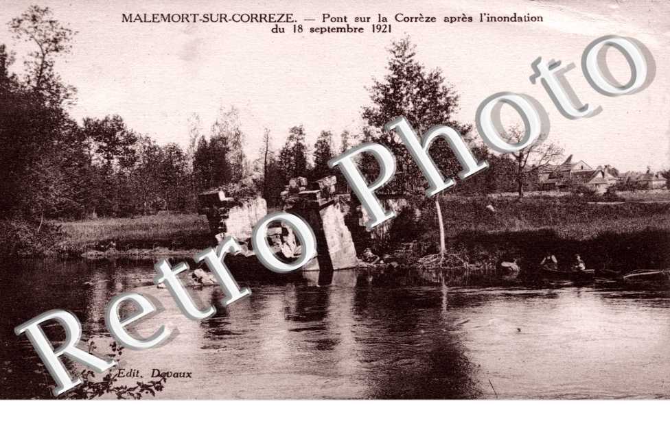 Pont sur la Correze apres l'innondation de 1921