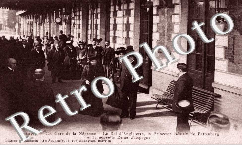 La gare de la Negresse - Le roi d'Angleterre, la princesse Beatrix..
